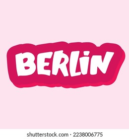 graffiti Berlin word sprayed in black over white