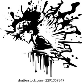 Graffiti | Black and White Vector illustration
