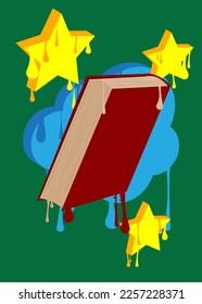 Graffiti Book Background. Abstract modern education street art decoration performed in urban painting style.