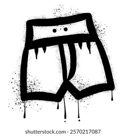 Graffiti boxer shorts with black spray paint