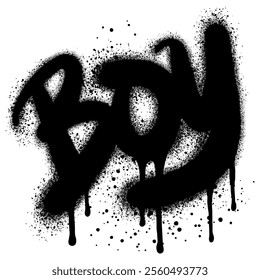 graffiti Boy text sprayed in black over white.