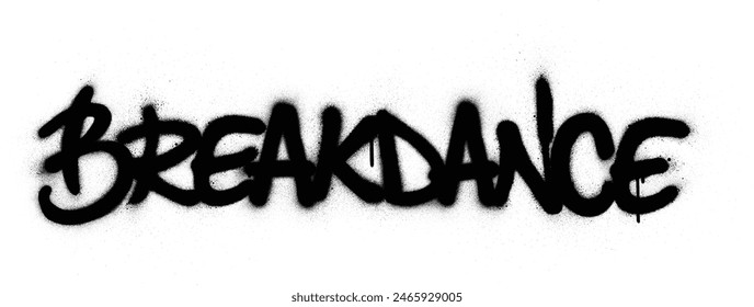 Graffiti breakdance word sprayed in black over white