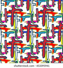 Graffiti bright seamless pattern on a white background vector illustration