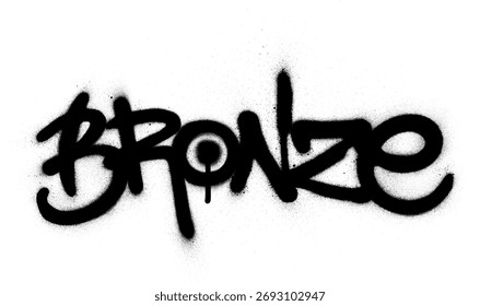 grafite palavra de bronze pulverizada em preto sobre branco