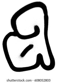 graffiti Bubble Font A in black on white