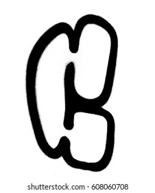 graffiti Bubble Font C in black on white