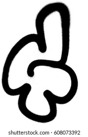 graffiti Bubble Font G in black on white