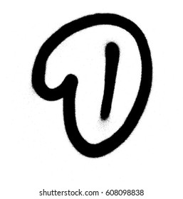 graffiti Bubble Font O in black on white