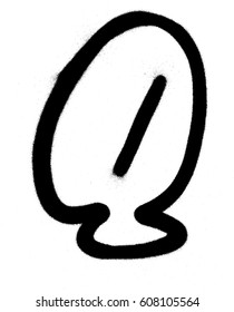 graffiti Bubble Font Q in black on white