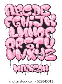 Graffiti bubble shaped alphabet set.