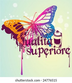 graffiti butterfly vector graphic