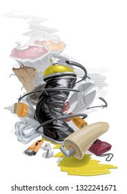 graffiti can illustration