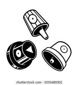 Graffiti caps set. Spray can caps. Vector illustration.