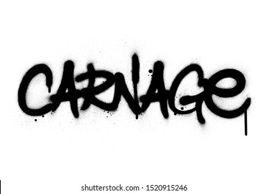 graffiti carnage word sprayed in black over white