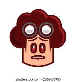 graffiti cartoon character face facing front view, simple street artwork