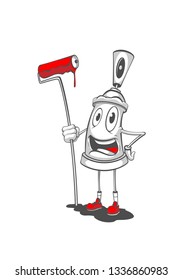 Graffiti character. Spray can. Graffiti street art. Vector illustration of spray on white background