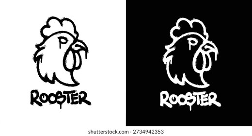 Graffiti chicken logo vector design