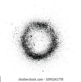 graffiti circle misty spray effect in black over white