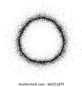 graffiti circle spray design element in black on white