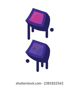 Graffiti Colon Mark como Purple Bold Sign Vector Illustración
