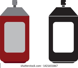 Graffiti color spray paint vector icon, street art vector icon red and black