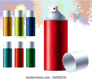 Graffiti color spray. Vector.