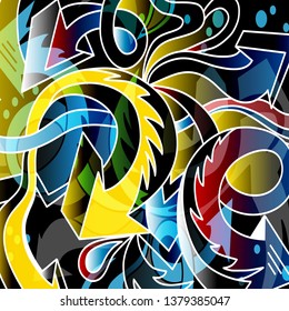 graffiti colored pattern quality illustration for your design