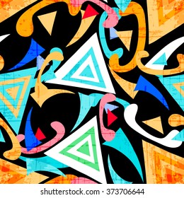 graffiti colored polygons seamless pattern