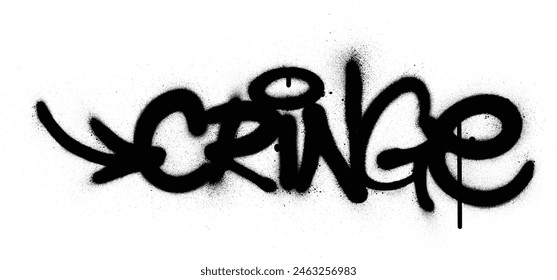 Graffiti cringe word sprayed in black over white