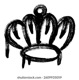 Graffiti Crown Black Ink Hand Drawn Head Accessories in Street Style
