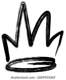 Graffiti Crown Black Ink Hand Drawn Head Accessories in Street Style
