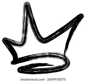 Graffiti Crown Black Ink Hand Drawn Head Accessories in Street Style