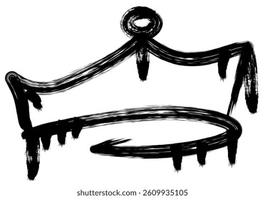 Graffiti Crown Black Ink Hand Drawn Head Accessories in Street Style