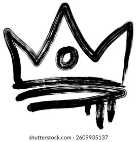 Graffiti Crown Black Ink Hand Drawn Head Accessories in Street Style