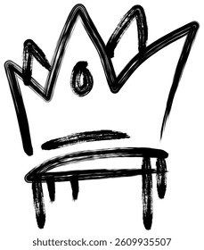 Graffiti Crown Black Ink Hand Drawn Head Accessories in Street Style