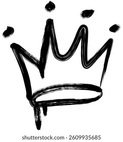 Graffiti Crown Black Ink Hand Drawn Head Accessories in Street Style