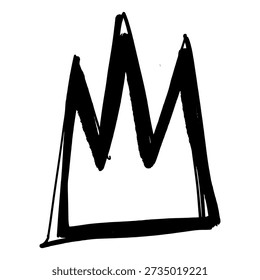 Graffiti crown king symbol vector. Hand drawn urban street art style royalty icon for premium branding, hip hop graphics, and trendy streetwear apparel designs.
