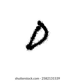 Graffiti D letter, modern logo concept, rough spray paint handdrawn lettermark for freshes branding, street art, trendy startups, youthful businesses, game apps. Vector illustration