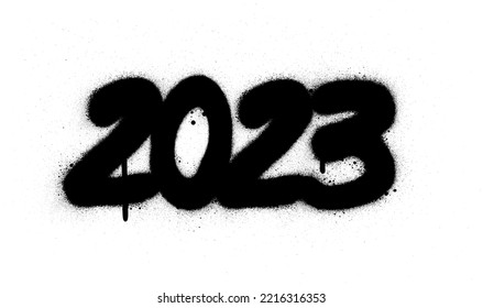 Graffiti Date 2023 Sprayed Black Over Stock Vector (Royalty Free ...