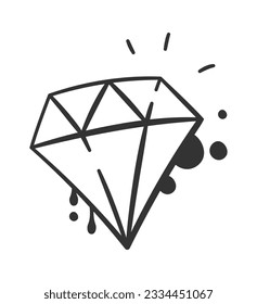 Graffiti Diamond Gem Vector Ilustración