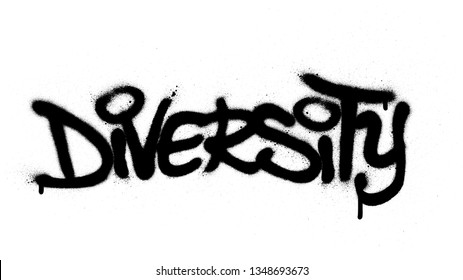 Graffiti Diversity Word Sprayed In Black Over White