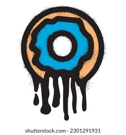 Graffiti donuts icon with spray paint