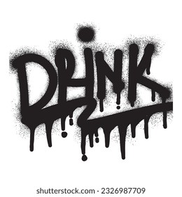 Graffiti drink text with black spray paint