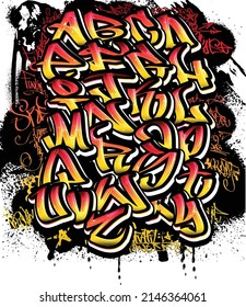 Graffiti Drip Alphabets Fonts Vector Stock Vector (Royalty Free ...