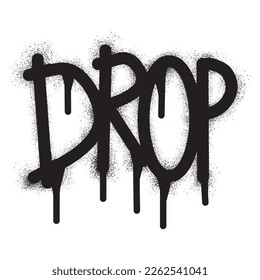 Graffiti drop text with black spray paint