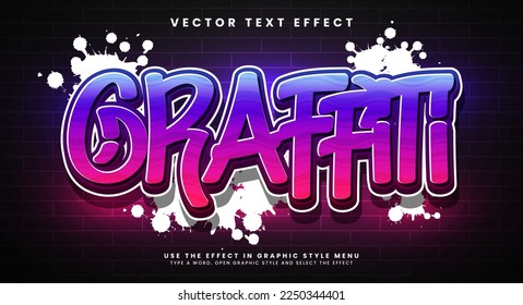 Graffiti editable text style effect with gradient colors, fit for street art theme.