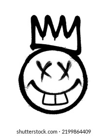 Graffiti Emoticon Crown Smiling Face Painted Stock Vector (Royalty Free ...