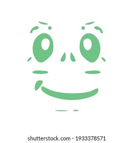 Emoticono de graffiti. Pintura de pulverización con rostro sonriente. Ilustración del vector sobre fondo blanco