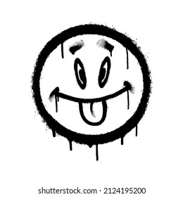 Graffiti Emoticon Smiling Face Painted Smudges Stock Vector (Royalty ...