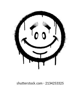 Graffiti Emoticon Smiling Face Painted Smudges Stock Vector (Royalty ...